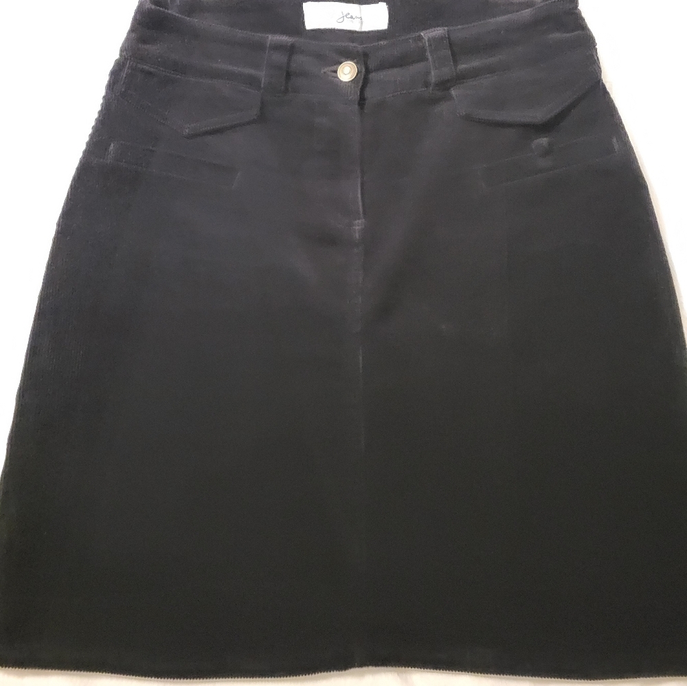 Black corduroy mini skirt